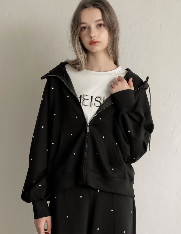 ダンボールラインストーンフーディー - トップス通販 | 人気レディース