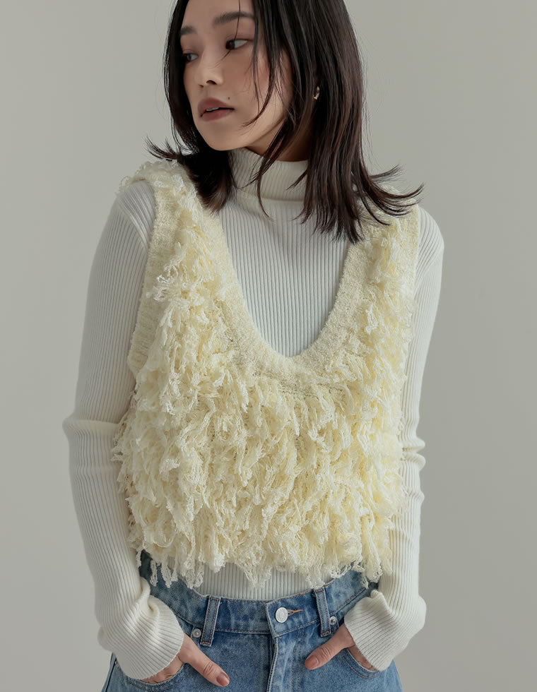 ループフリンジニットベスト - トップス通販 | 人気レディース