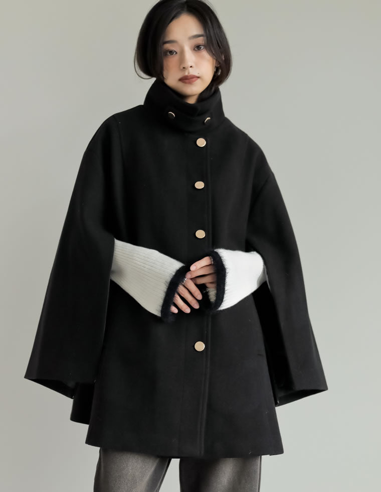 ヨウジヤマモト ハイネックメルトンポンチョ変形コート 2026年最新