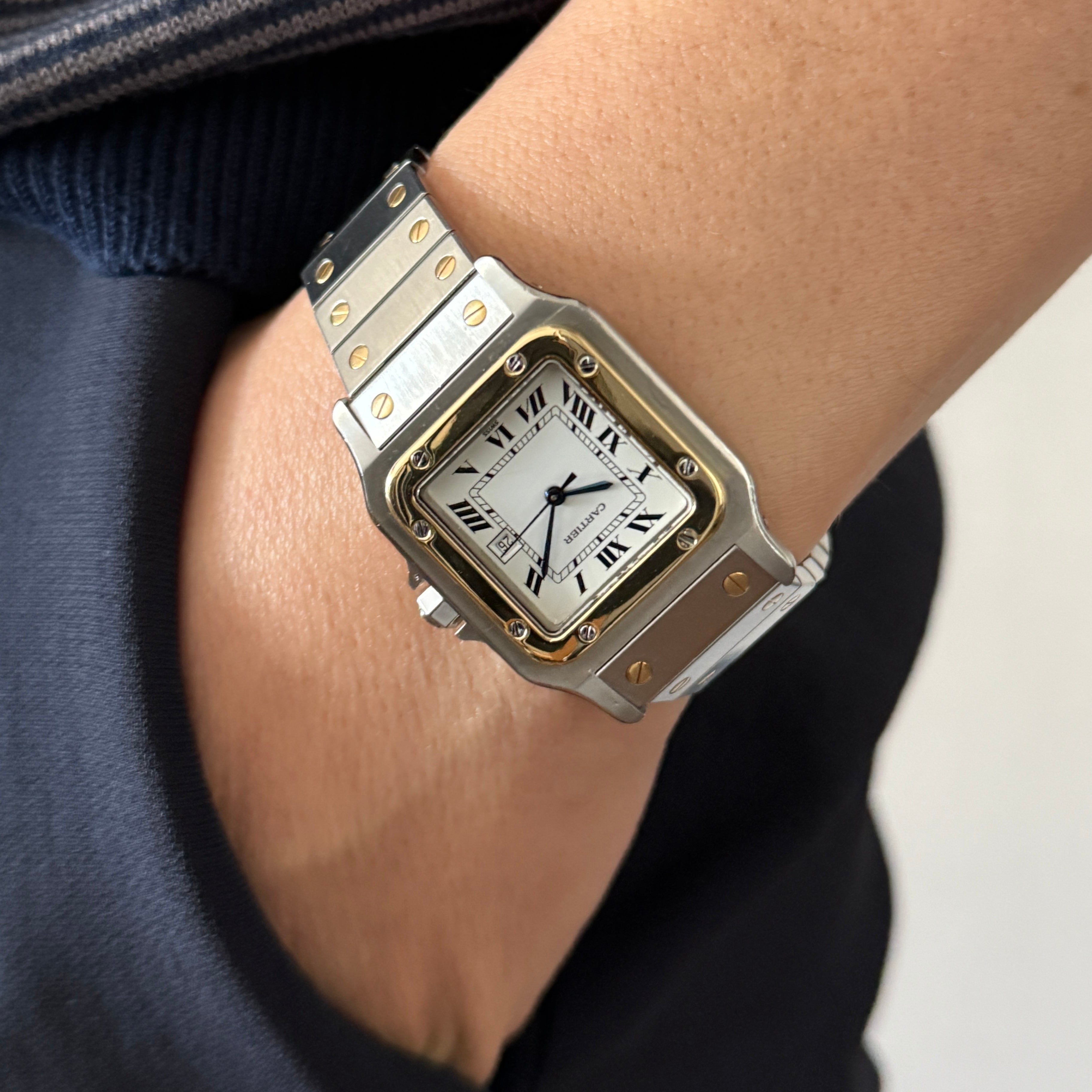 Cartier】カルティエ サントスガルベ LM自動巻き 18KYG×SS 観音開き