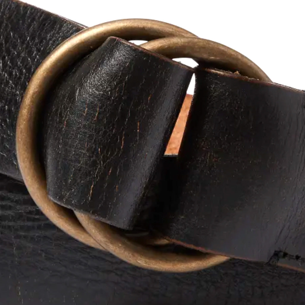 Double RL : LEATHER DOUBLE-O-RING BELT (BLACK) – Reggieshop
