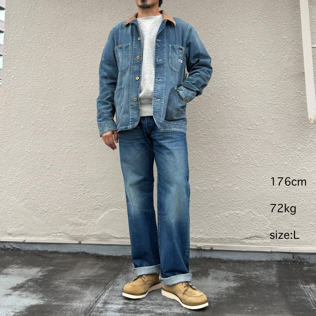 Double RL : CORDUROY-COLLAR INDIGO DENIM JACKET (BLUE) – Reggieshop