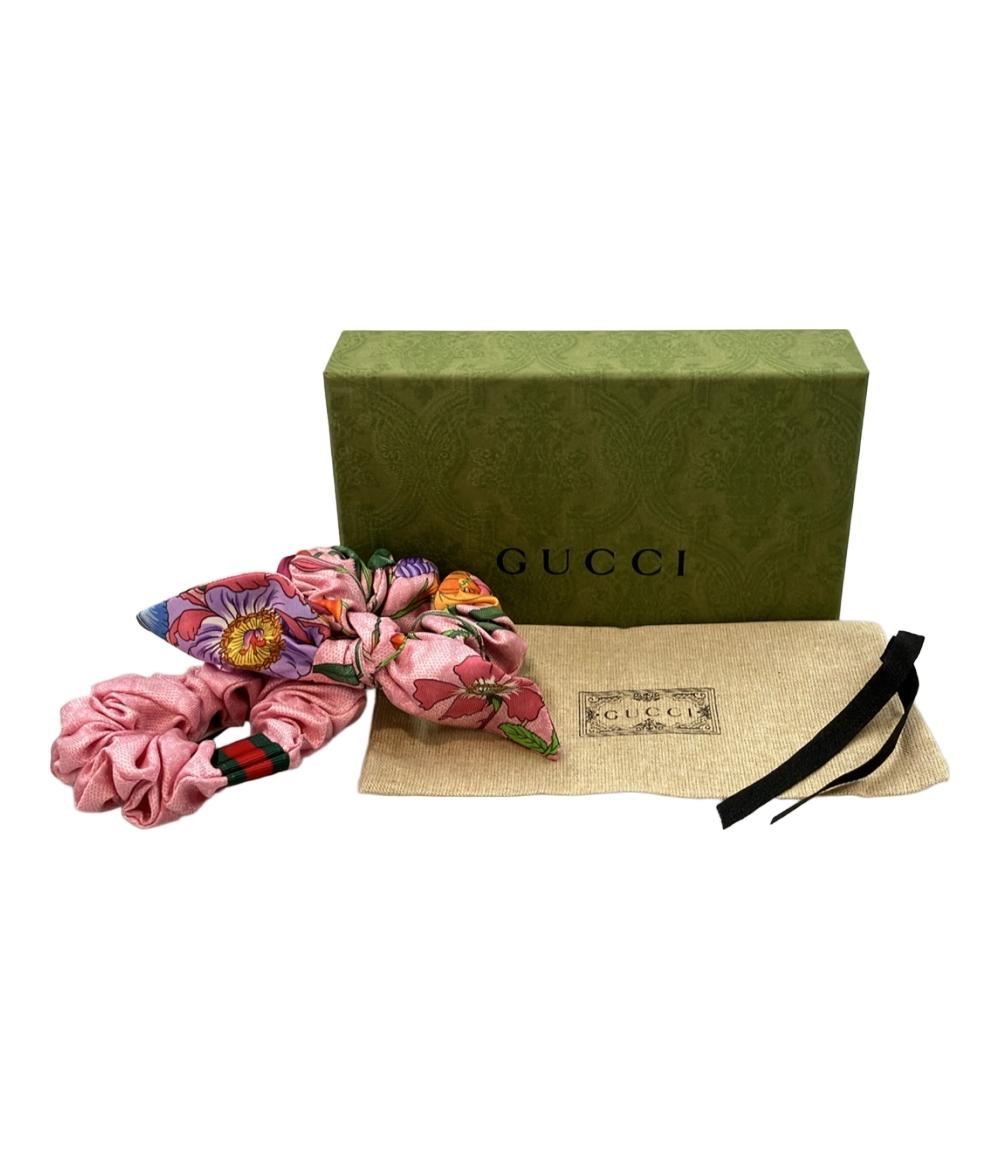 美品 グッチ シュシュ 2個セット シルク100% 765564 レディース GUCCI