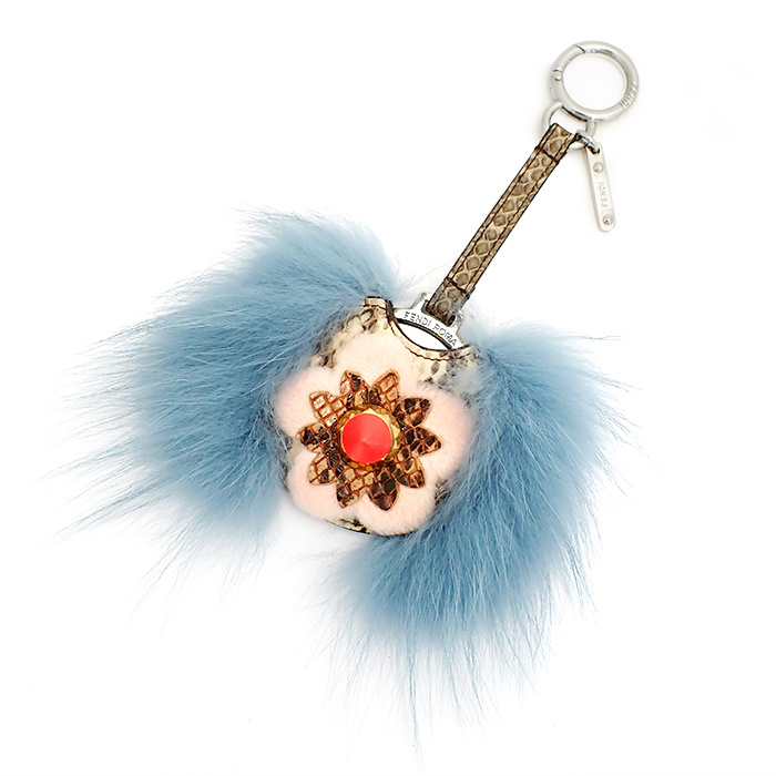 フェンディ(FENDI) バッグチャーム ミラー付き パイソン キーホルダー