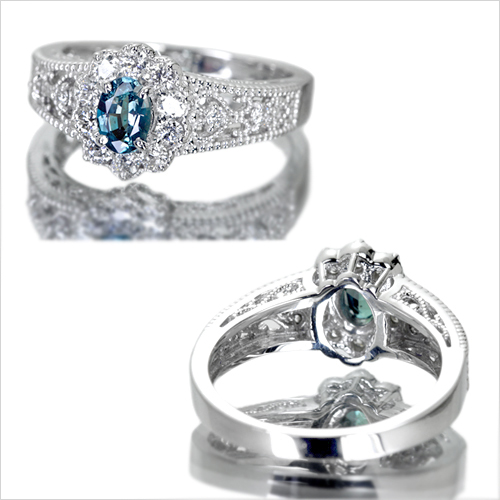 ブラジル産アレキサンドライト0.46ct ダイヤモンド0.44ct プラチナ