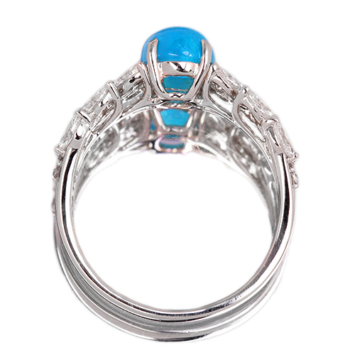 ブラジル産パライバトルマリン(カボション) 1.54ct ダイヤモンド 0.76