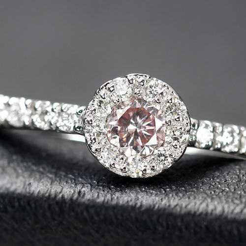 ピンクダイヤモンド 0.165ct/FOP/I1 ダイヤモンド プラチナ リング
