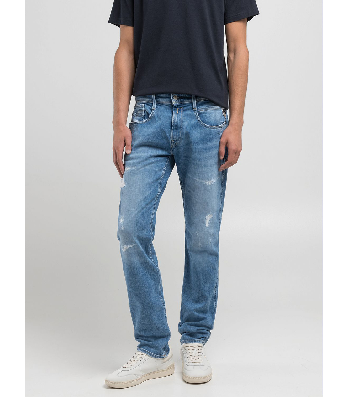 スリムフィットANBASSオーガニックコットンダメージデニム｜REPLAY