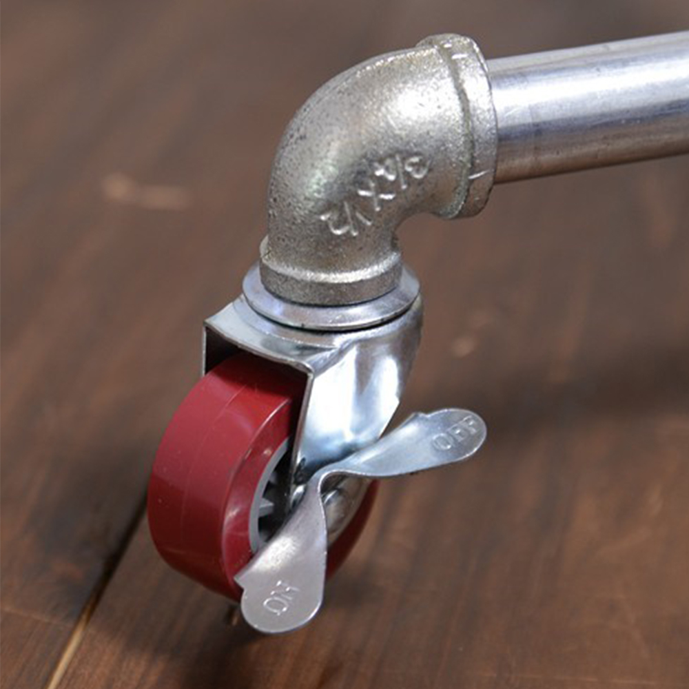 ガス管ハンガーラック キャスター付 組み立て式 シルバー | ミリタリー