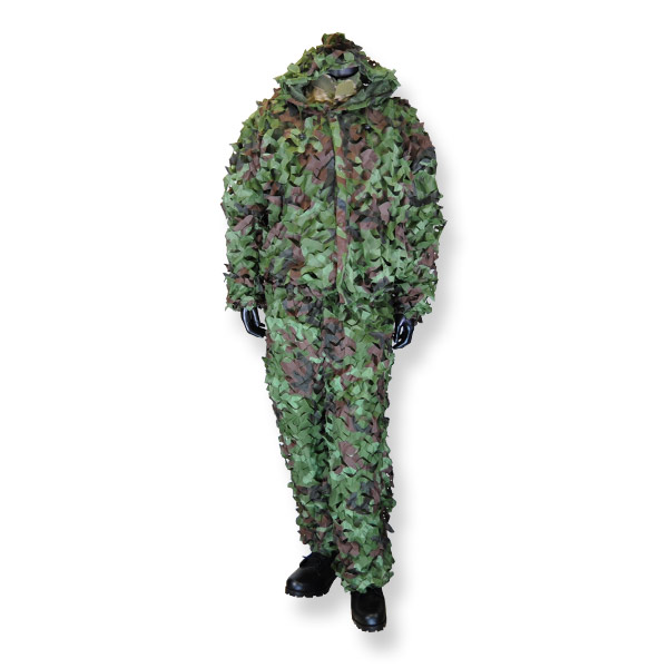 ギリースーツ 迷彩服上下セット ウッドランドカモ 3Dリーフタイプ