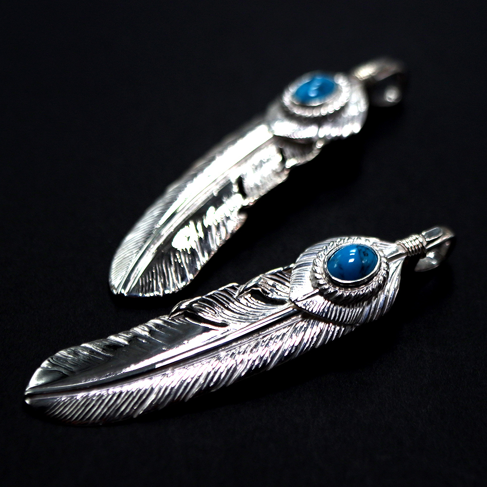 TADY&KING[ORDER ITEM]特大ハートSVフェザー銀縄スパイダーターコイズ