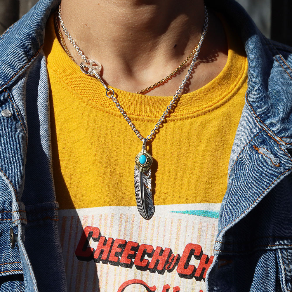 TADY&KING特大ハートK18フェザー金縄ターコイズ ALL ITEM TADY＆KING