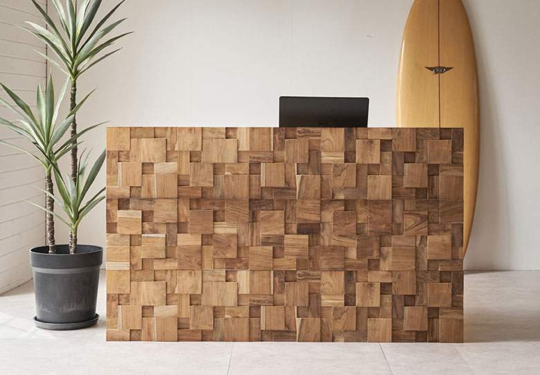 ウォールパネル 壁材 10枚 天然木 木製 木材 チークウッド 約 W 30cm D