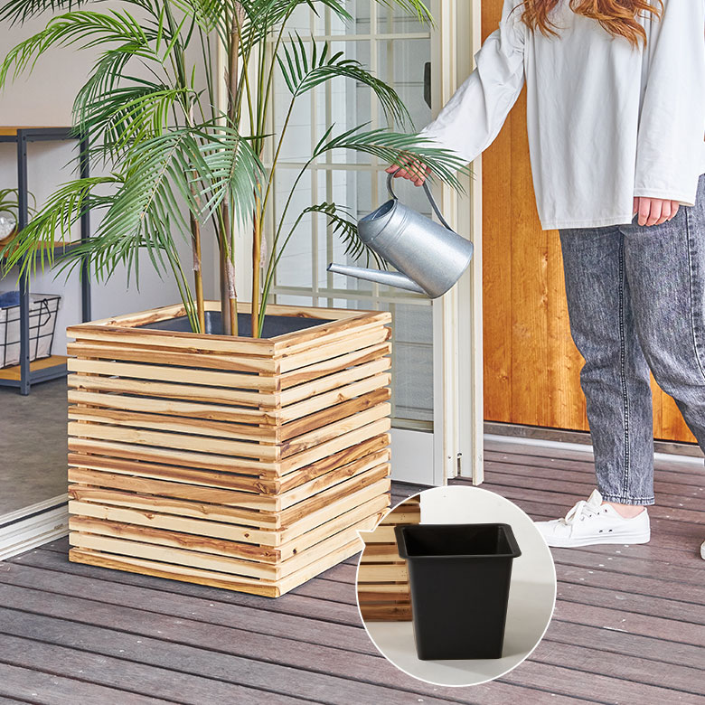 木製プランターカバーBOX 65cmタイプ 【梓商品】4個セット 鉢カバー