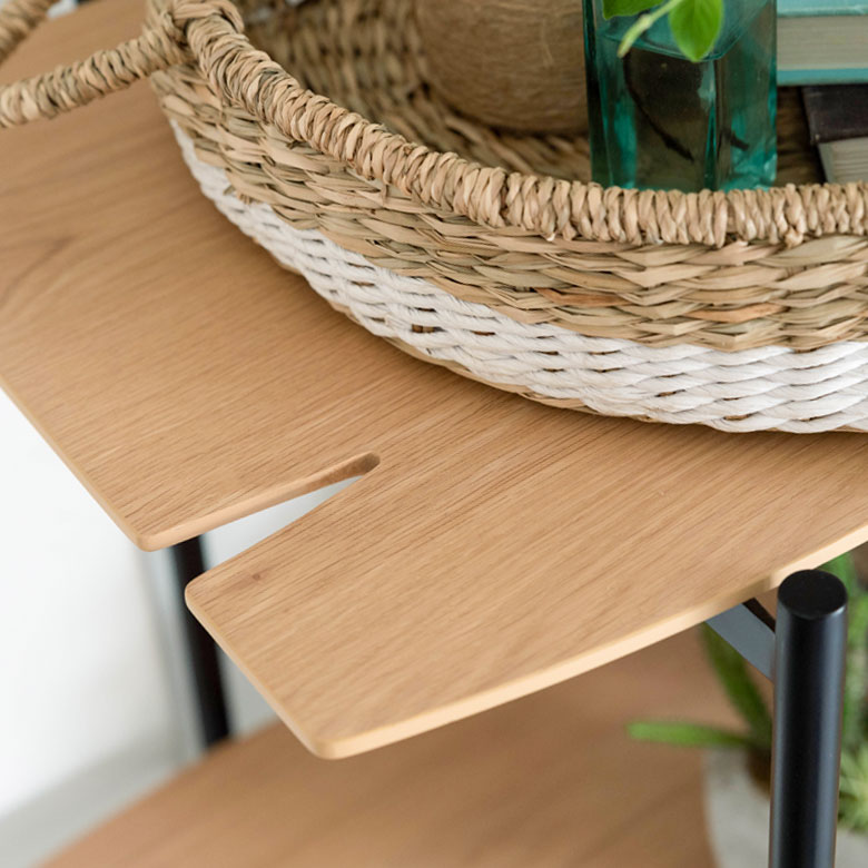 シェルフ 棚 3段 木製 スチール ナチュラル ブラウン W 108 × D 41