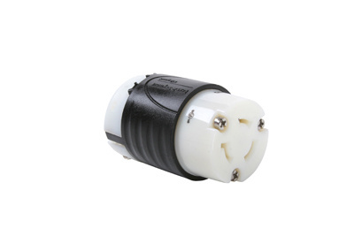 20A NEMA Connector L820 - Black Back, White Front Body | Turnlok