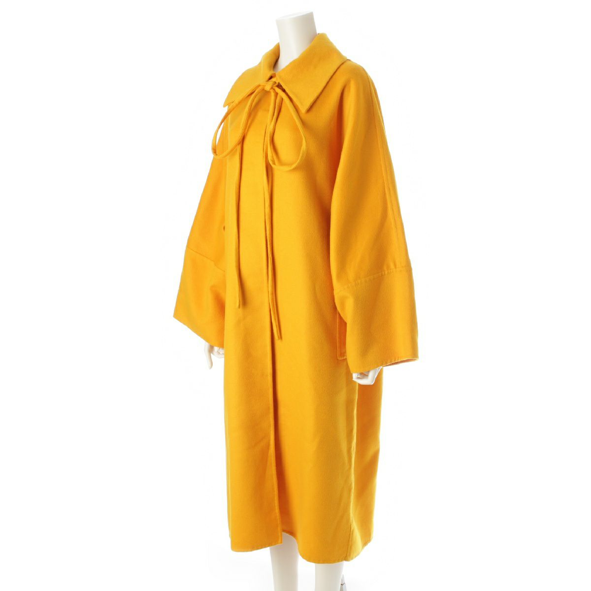 ロエベ カシミヤ ダブルフェイス コード リボン ロング コート ビッグ