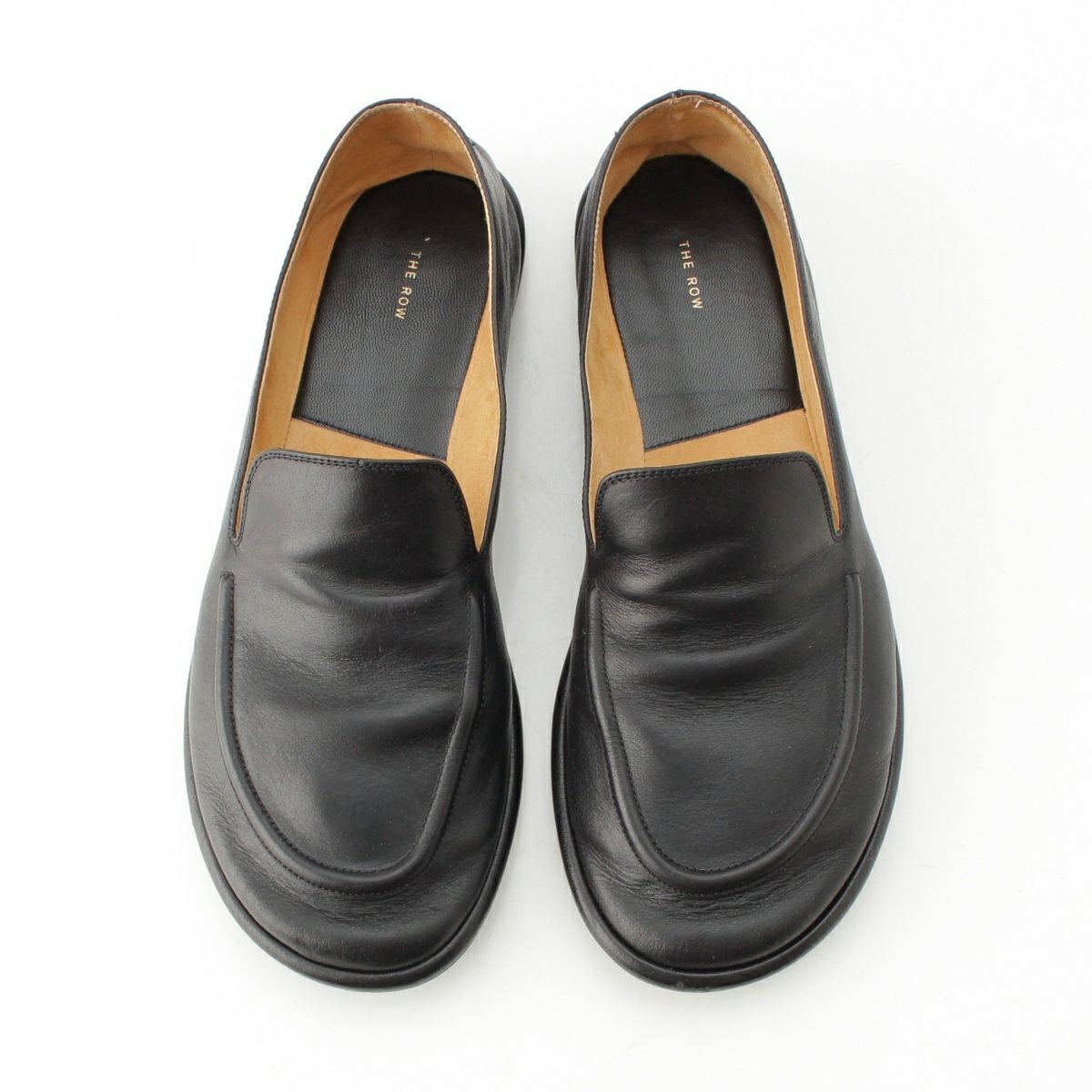 ザロウ Canal レザー ローファー フラットシューズ ブラック 37 | 中古
