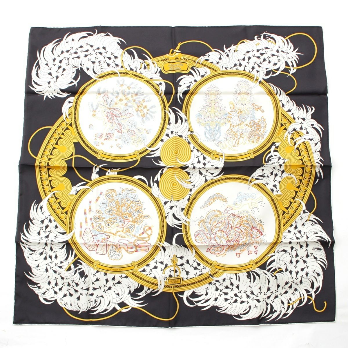 エルメス カレ90 刺繍が織りなす伝説 Legende Brodee シルク スカーフ