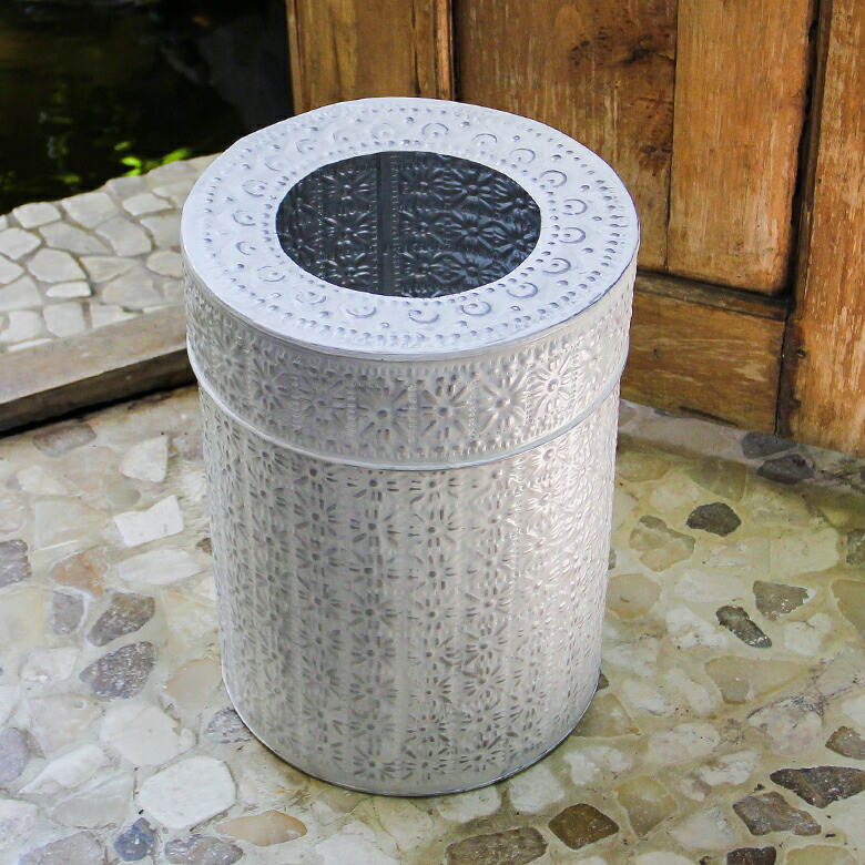 アルミ製 ゴミ箱 ラウンド型 ホワイト ダストボックス 見えない 縦型