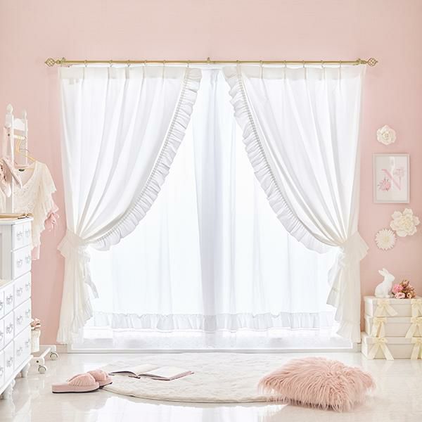 Francfranc カーテン ライトピンク 2枚セット フランフランカーテン