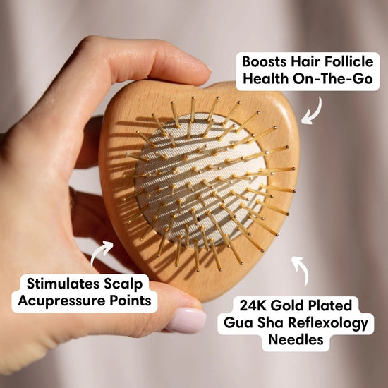 Gua Sha Hair & Scalp Brush Love Heart Wooden Edition | SNOW FOX