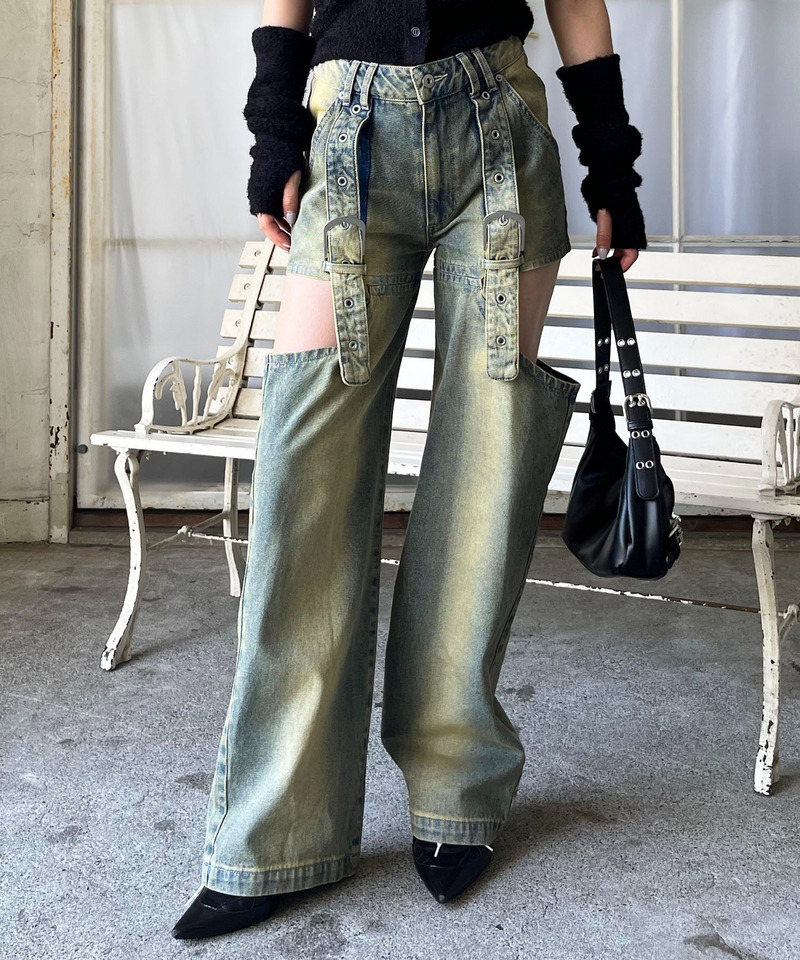 ベルトデザインサイドカットデニム｜SPIRALGIRL スパイラルガール 商品