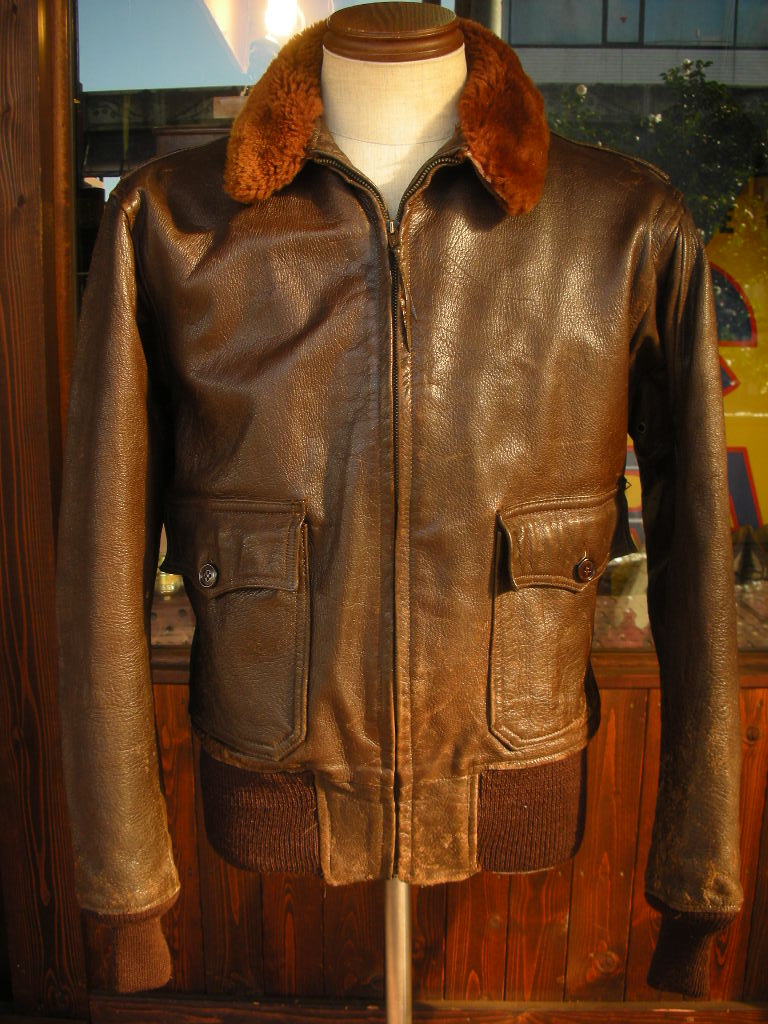 1949'S U.S.NAVY 55J14(AER) JACKET [G-1 FLIGHT JACKET] SZ40 - ROCK