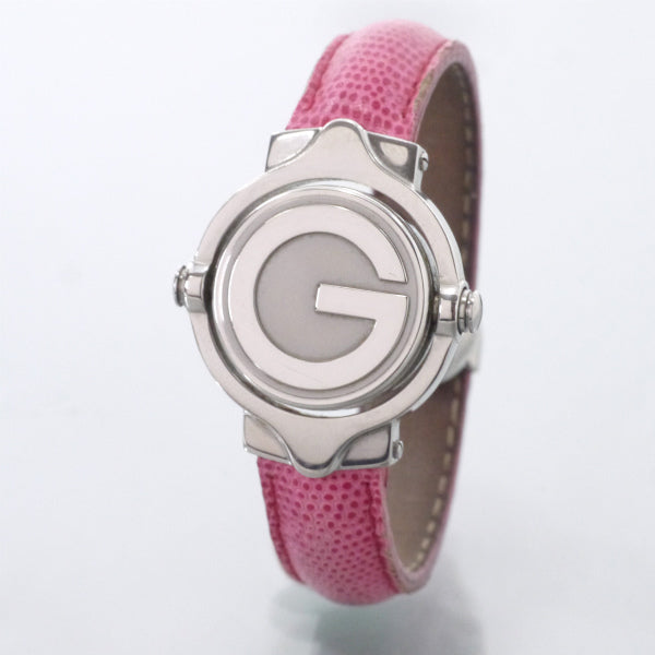 OLD Gucci 回転式Gバングルウォッチ（シルバー・ピンク） – Vintage