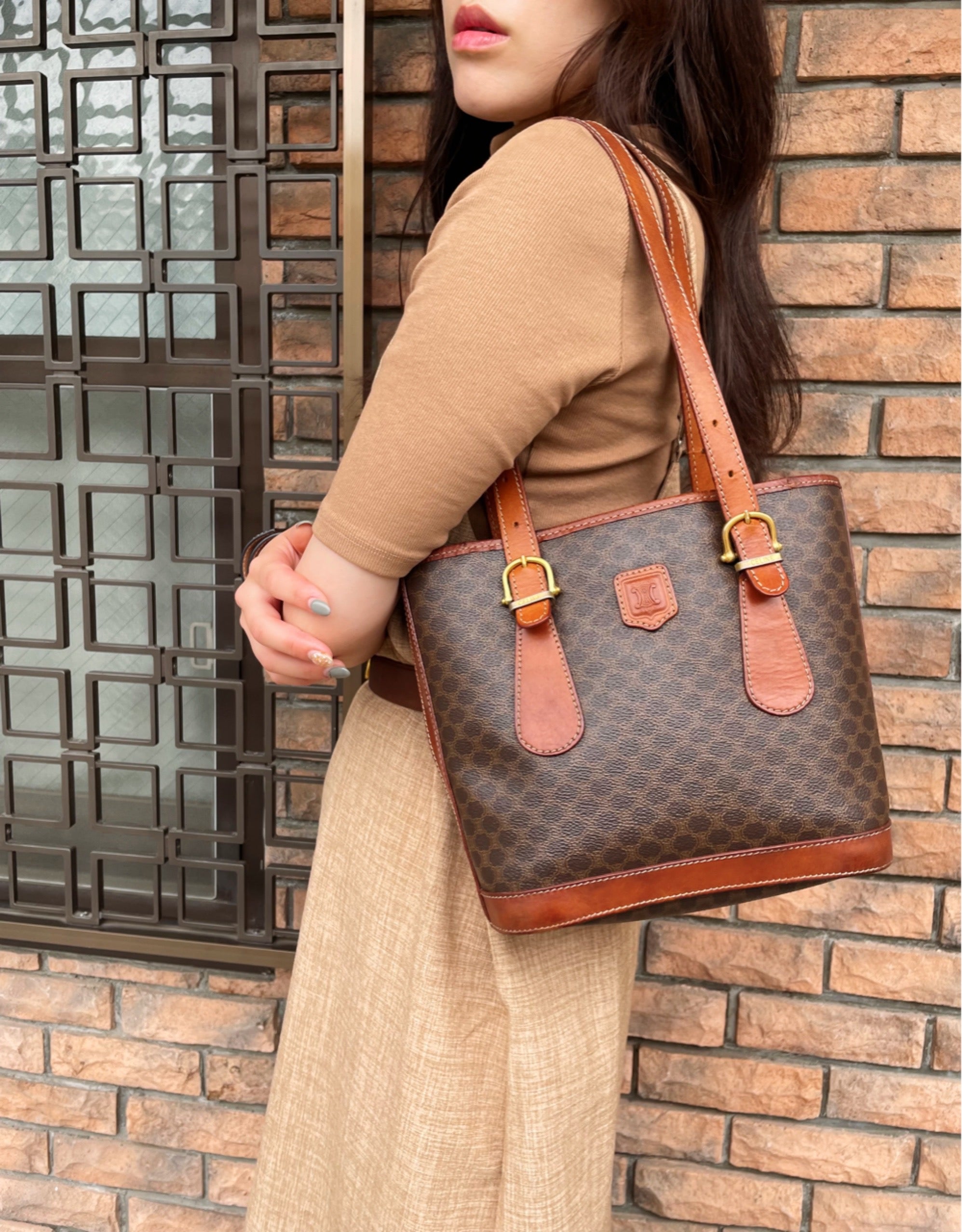 OLD CELINE バケツ型トートショルダーバッグ（茶） – Vintage Shop Rococo