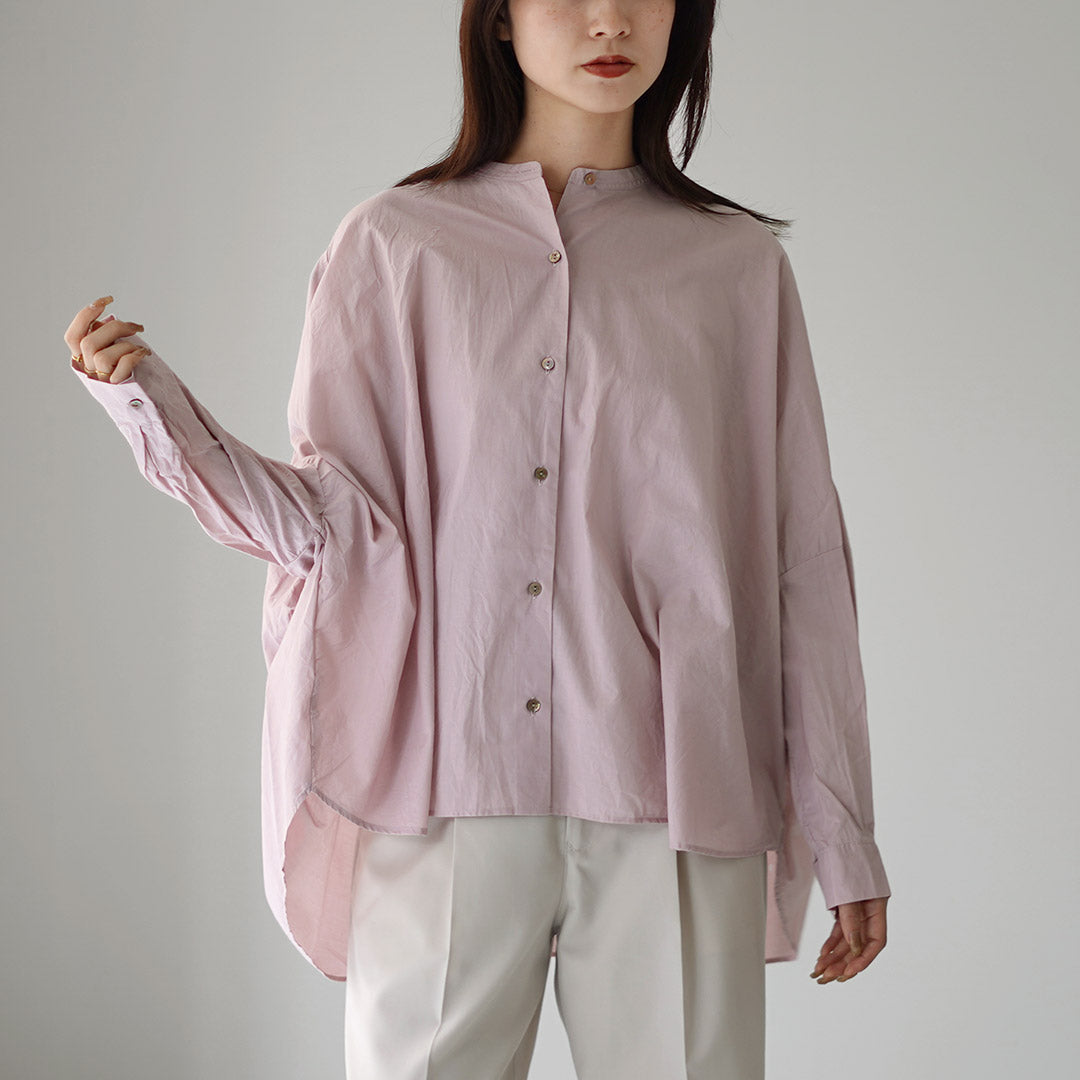 mizuiro ind（ミズイロインド） バックギャザー ワイドシャツ