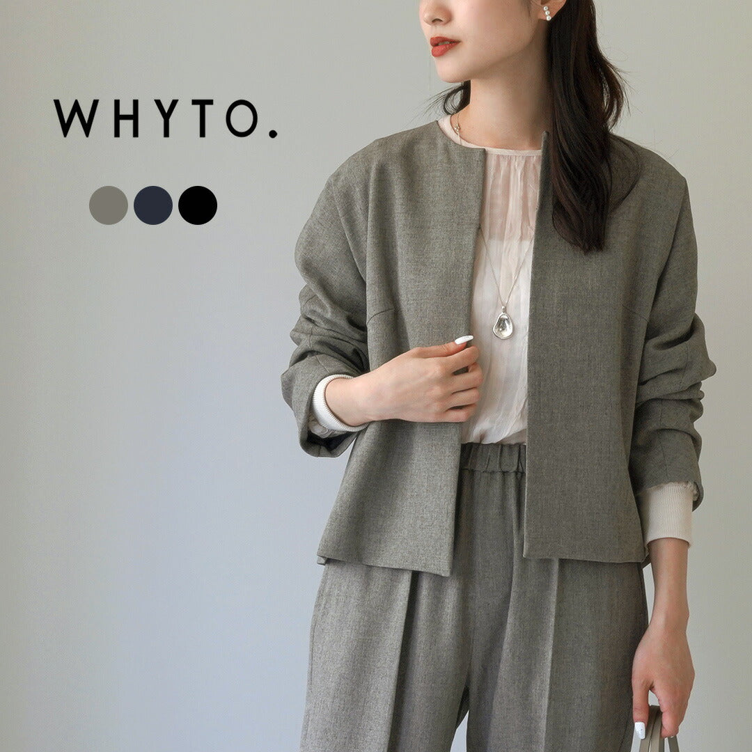WHYTO.（ホワイト） ノーカラージャケット｜ROCOCO ONLINE STORE