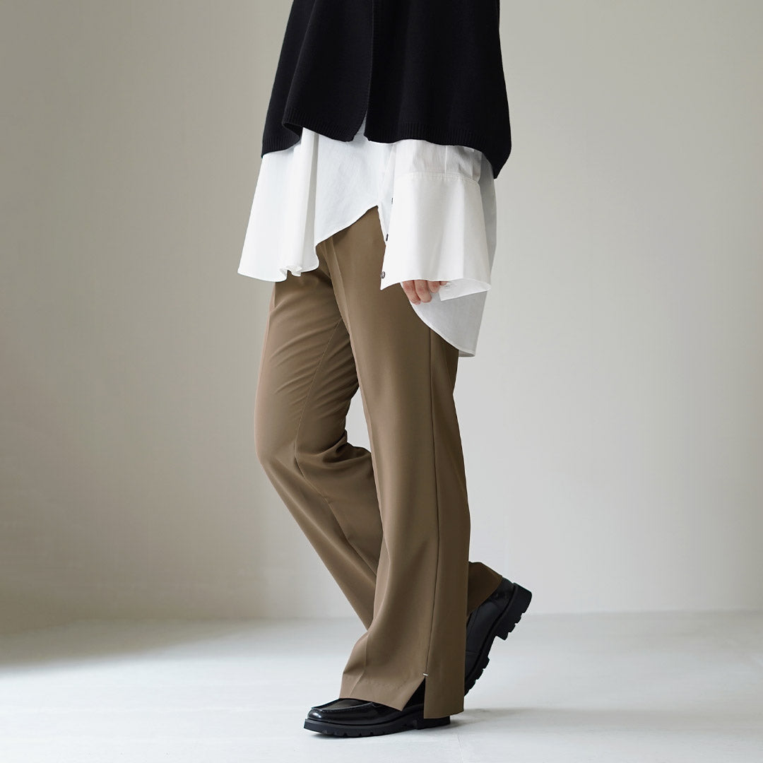 YENN（イェン） サイド スリット スラックス / レディース ストレート