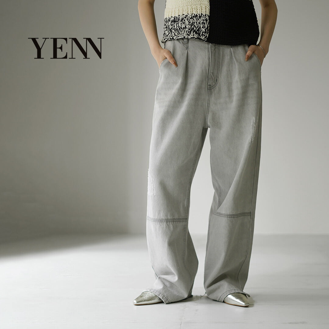 YENN（イェン） ハイライズ タックワイドパンツ / レディース ボトムス