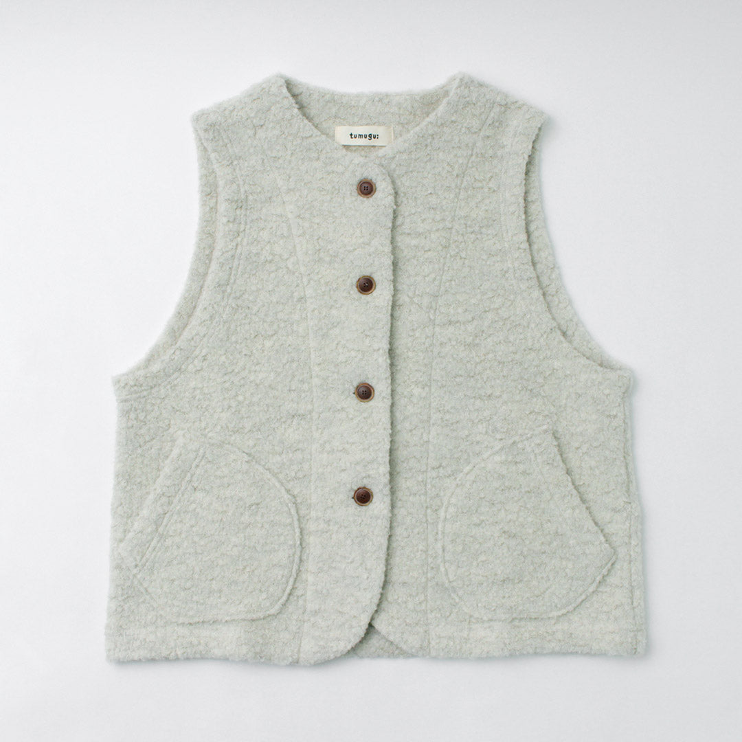 TUMUGU（ツムグ）ウールコットンパイルダブルフェイス ベスト