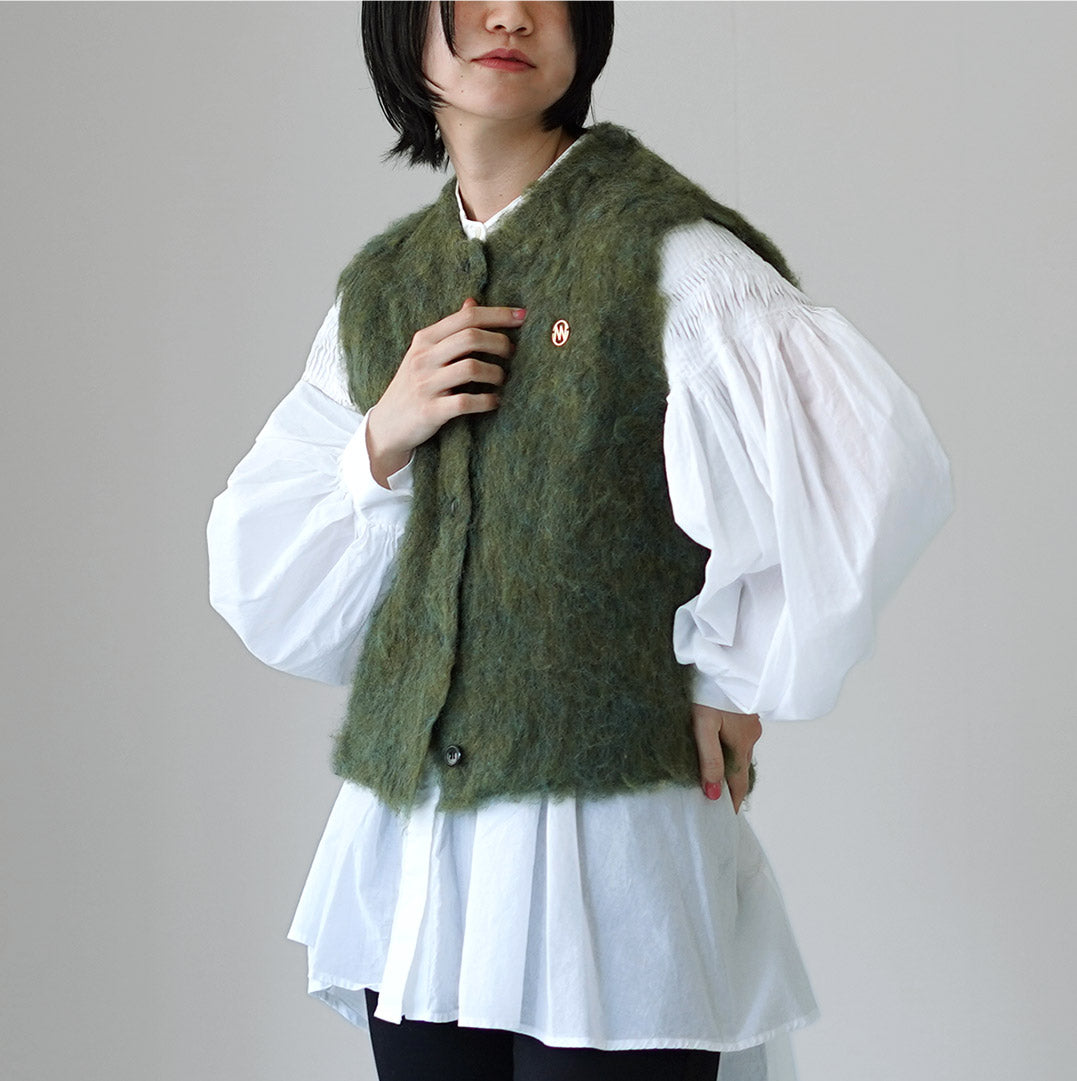 YENN（イェン） フラッフィー ベスト / レディース 起毛 ニット 前開き