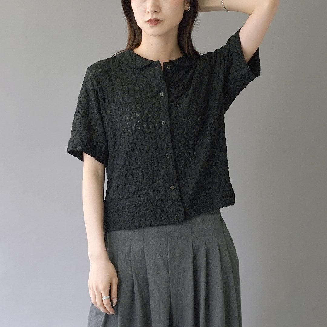 mizuiro ind（ミズイロインド） ストレッチレース ラウンドカラー