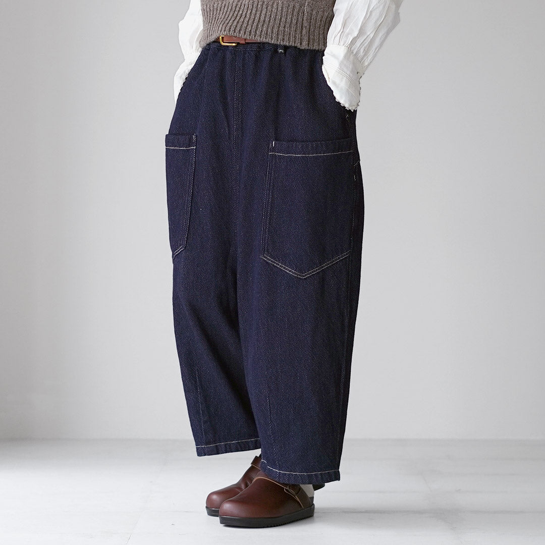 TUMUGU（ツムグ） スラブヤーンデニム 8分丈パンツ / レディース