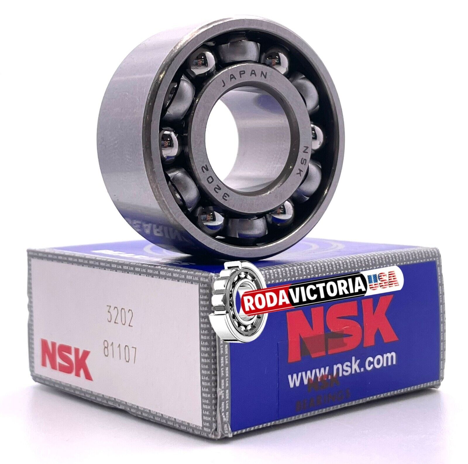 NSK JAPAN Bearing 5202 OPEN TYPE 15x35x15.9mm 3202 NO SEALS, MADE