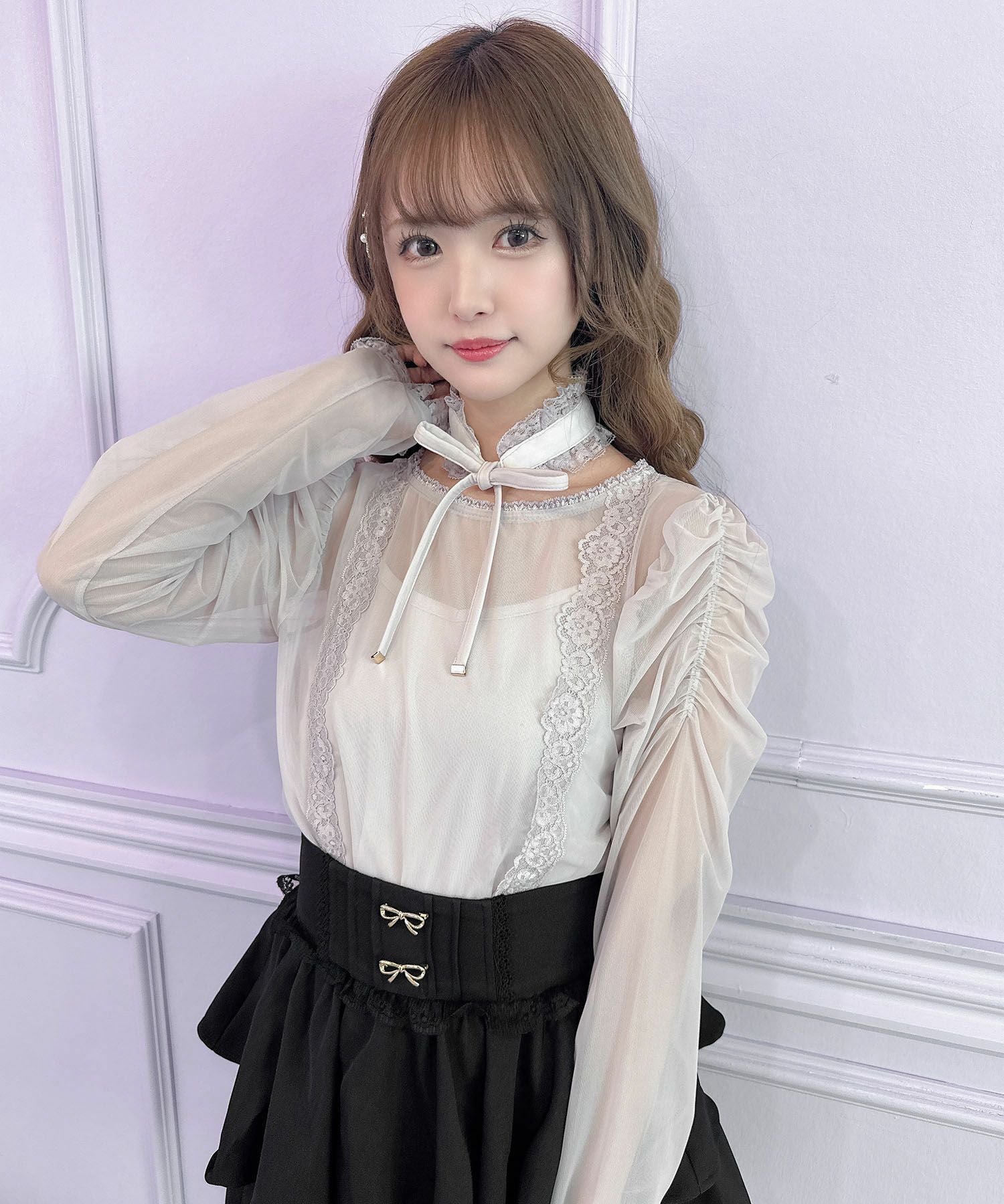 チョーカー付きシアートップス | Rlab store