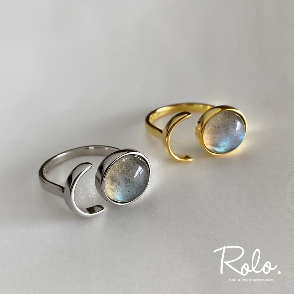 幻想的な色彩石。ラブラドライトリング シルバー925 | 金属アレルギー