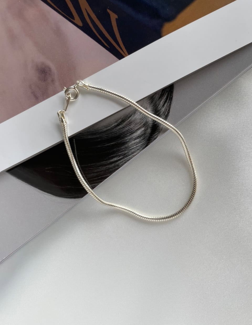 スネークチェーンブレスレット シルバー925 – 金属アレルギー対応の