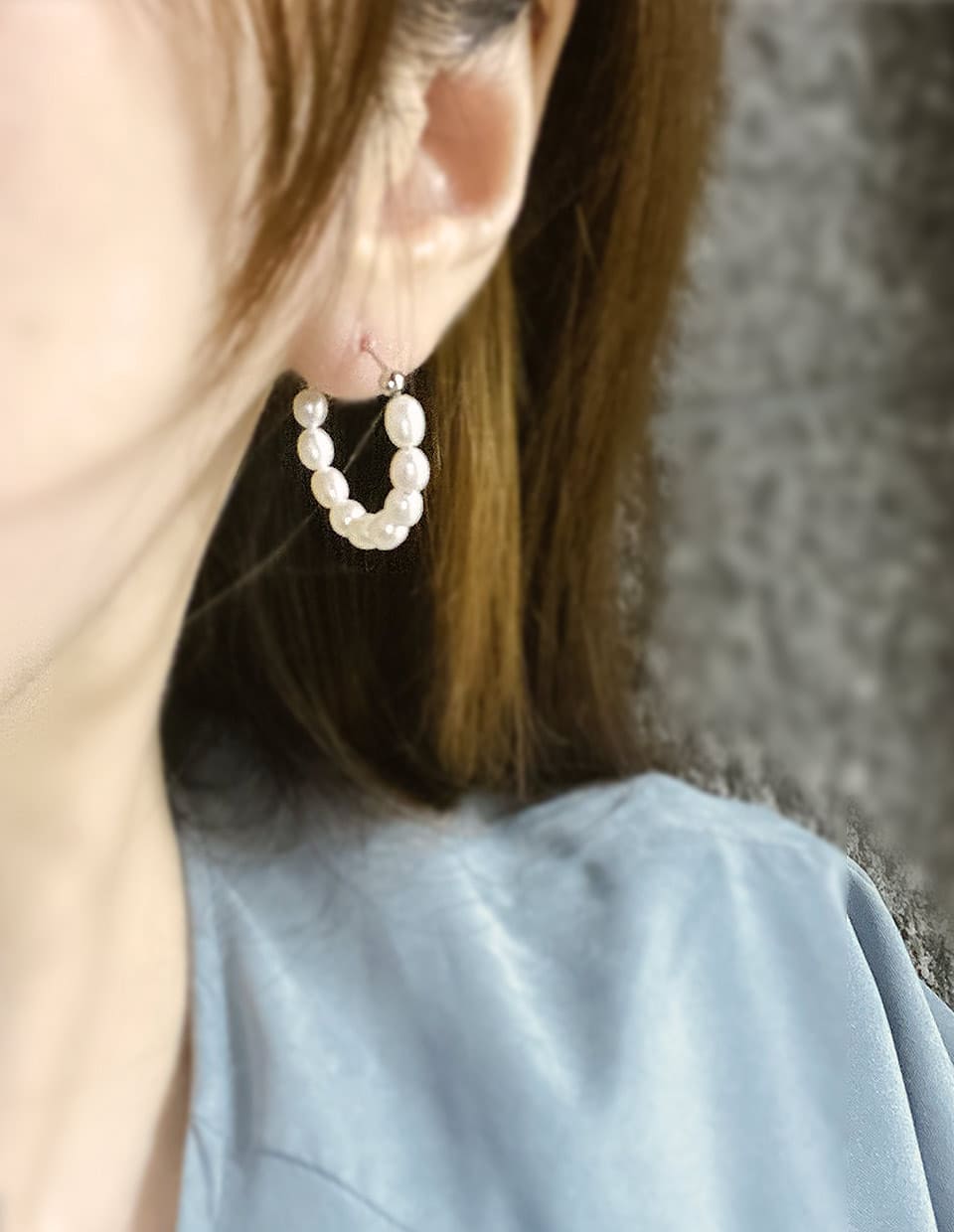 淡水パールフープピアス シルバー925 – 金属アレルギー対応の