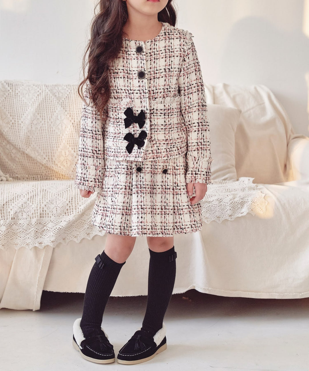 レトロ ツイード スカート&ジャケット 上下セット