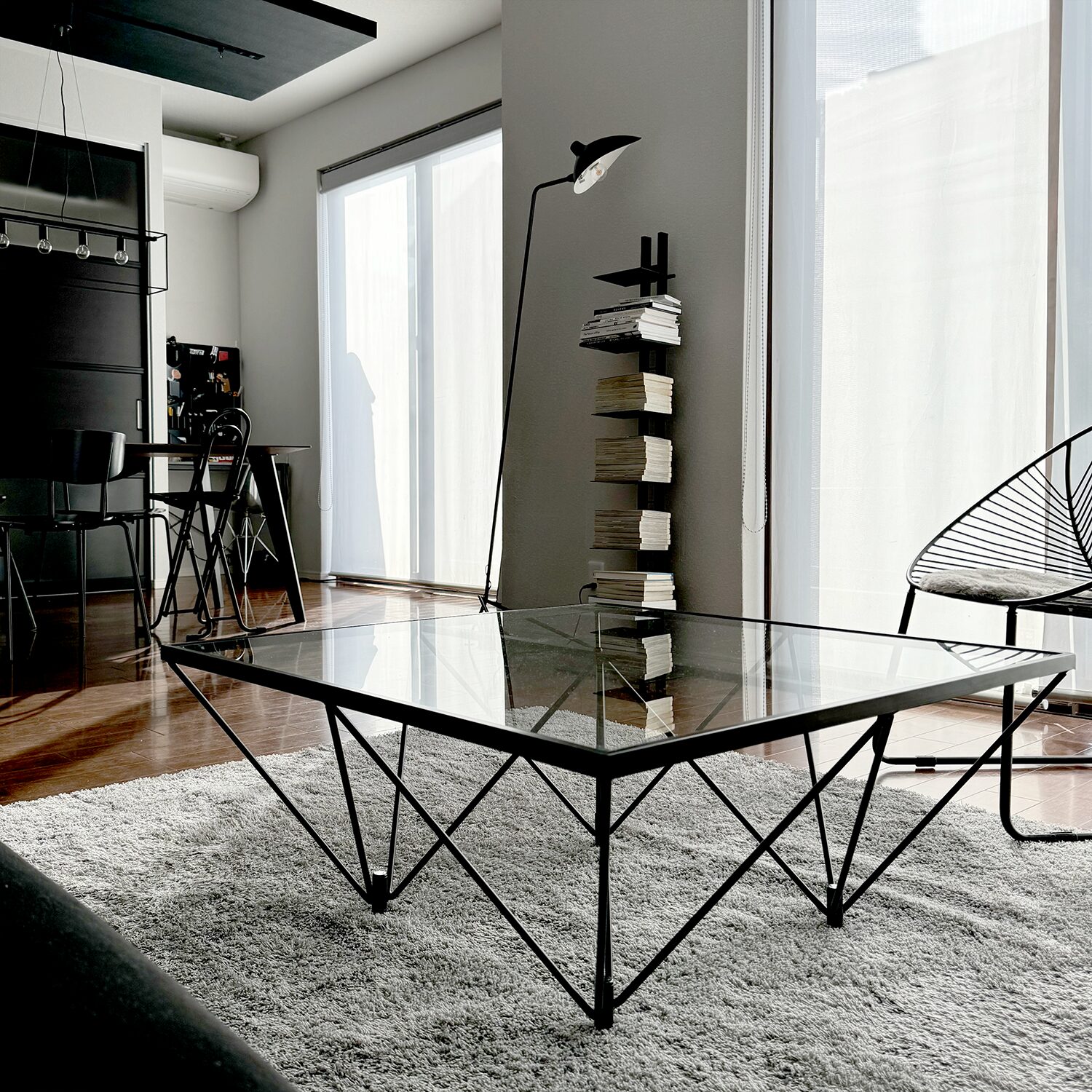 桜屋工業 すすき座卓 ローテーブル ガラス 天板 ガラステーブル 楽天