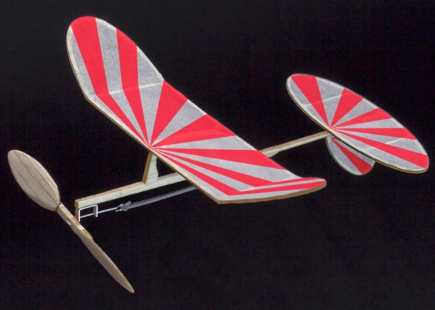 ゴム動力プロペラ飛行機・ゴム動力竹ひご飛行機・工作飛行機・ライト