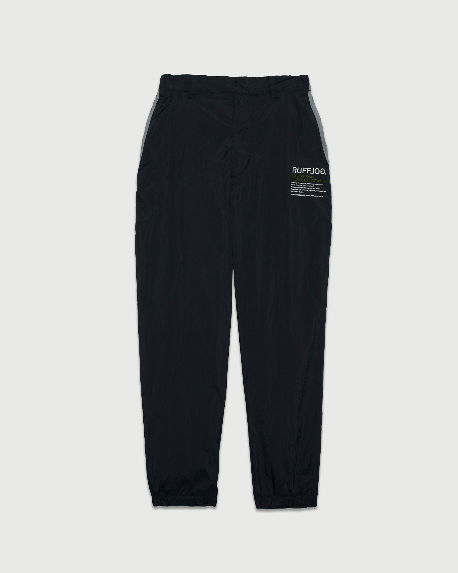 RACING LOGO WIDE TRAINING PANTS BLACK – RUFFLOG