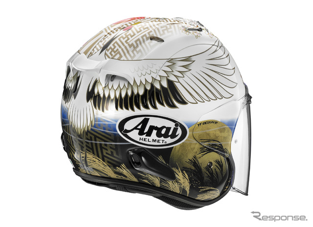 アライヘルメット、丹頂鶴と桜並木を描いた新グラフィックのオープン