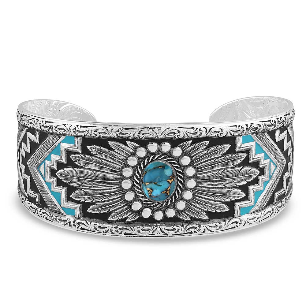 Blue Spring Turquoise Cuff Bracelet | Montana Silversmiths