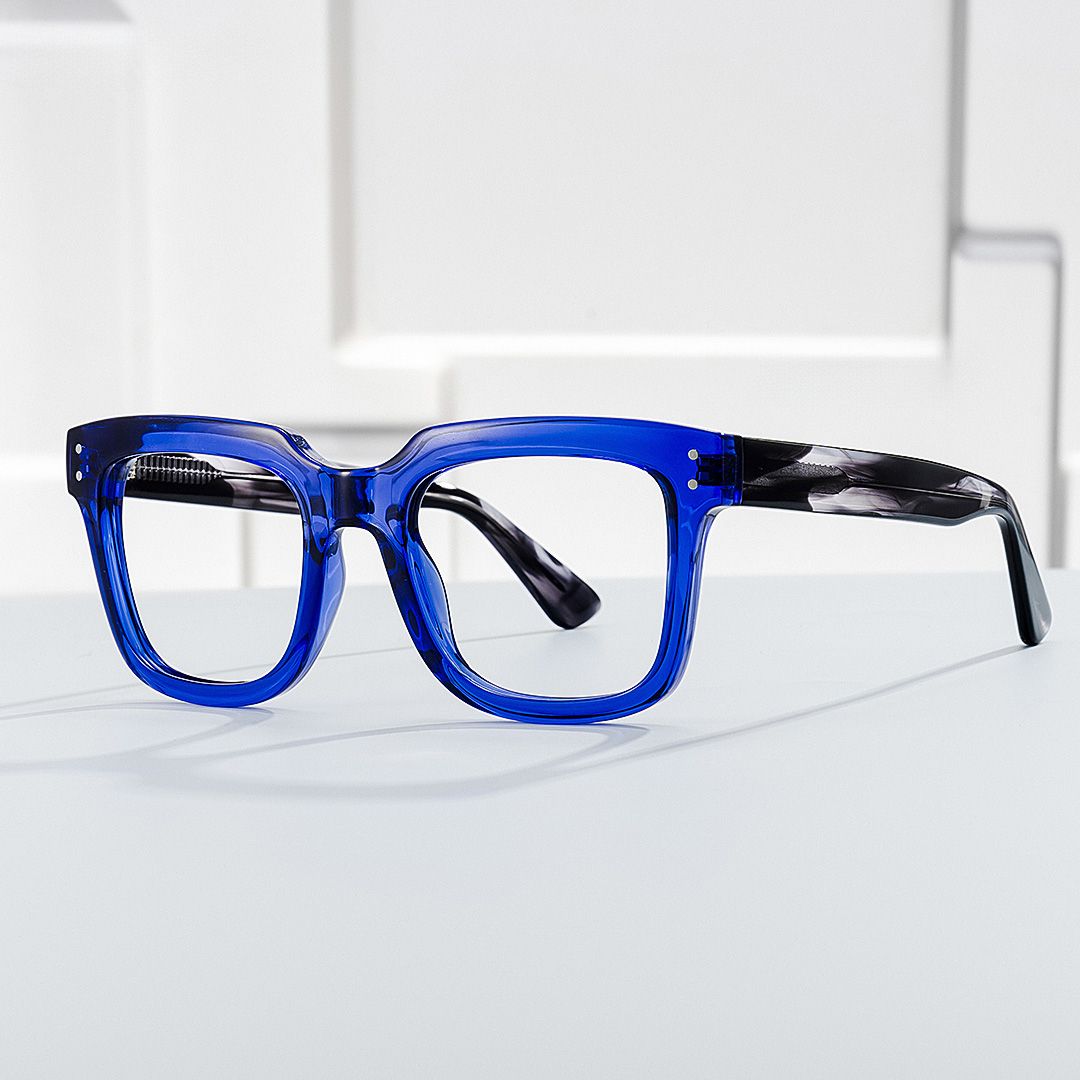 Square Spectacles For Men In Blue Color